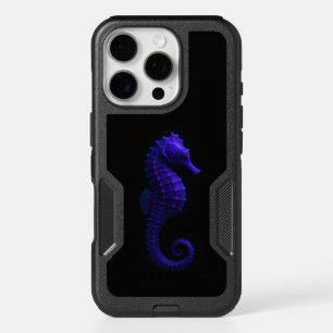 Black 4 Luxe iPhone 16 Pro Case, Violet Seahorse