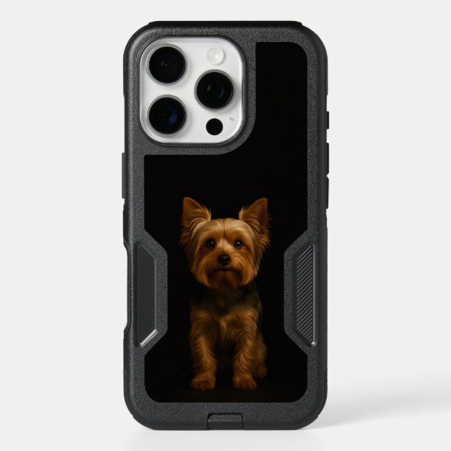 Black 4 Luxe iPhone 16 Pro Case Yorkshire Terrier (Back)
