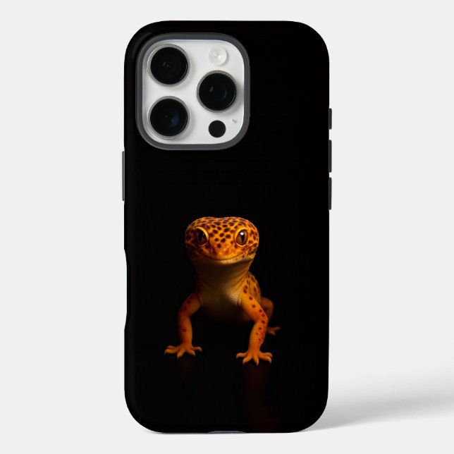 Black 4 Luxe iPhone 16 Pro, Leopard Gecko Case-Mate iPhone Case (Back)