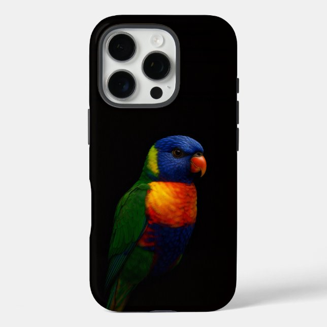 Black 4 Luxe iPhone 16 Pro, Lorikeet Parrot Case-Mate iPhone Case (Back)