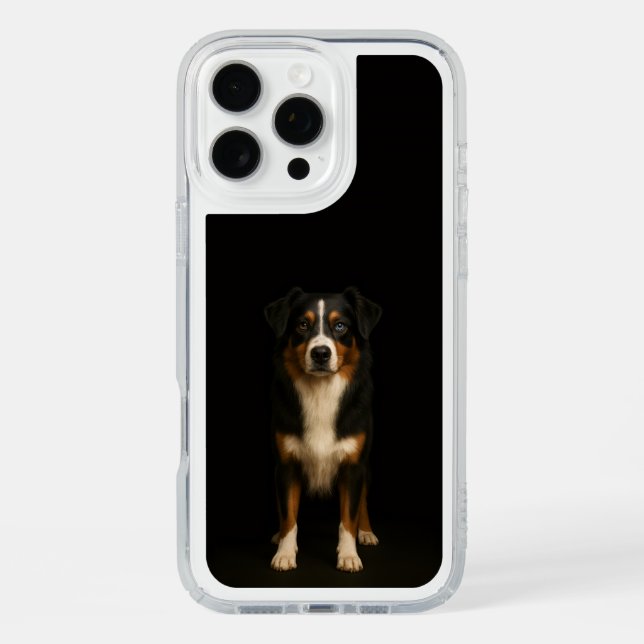 Black 4 Luxe iPhone 16 Pro Max, Aussie Shepherd Speck iPhone Case (Front)