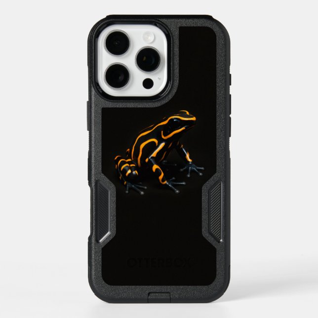 Black 4 Luxe iPhone 16 Pro Max, Black Orange Frog Max Case (Back)
