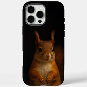 Black 4 Luxe iPhone 16 Pro Max Case, Red Squirrel Case