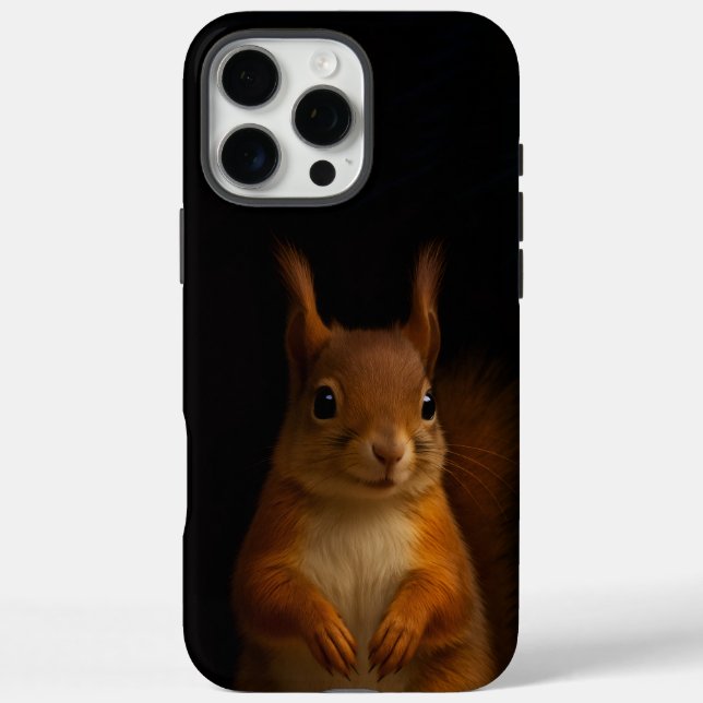 Black 4 Luxe iPhone 16 Pro Max Case, Red Squirrel Case-Mate iPhone Case (Back)