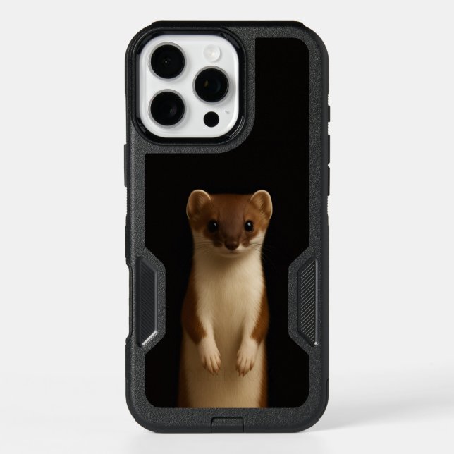Black 4 Luxe iPhone 16 Pro Max, Elegant Weasel Max Case (Back)