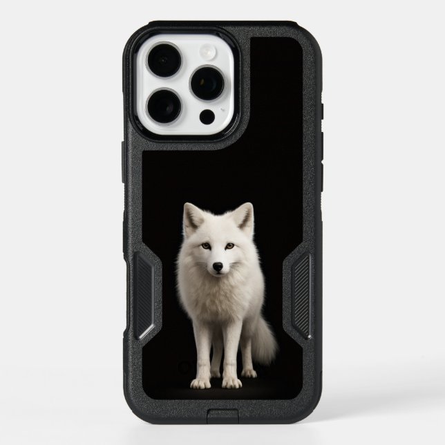 Black 4 Luxe iPhone 16 Pro Max, Ivory Arctic Fox Max Case (Back)