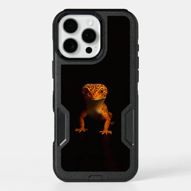 Black 4 Luxe iPhone 16 Pro Max, Leopard Gecko Max Case (Back)