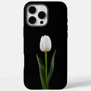 Black 4 Luxe iPhone 16 Pro Max, Pearl White Tulip iPhone 16 Pro Max Case