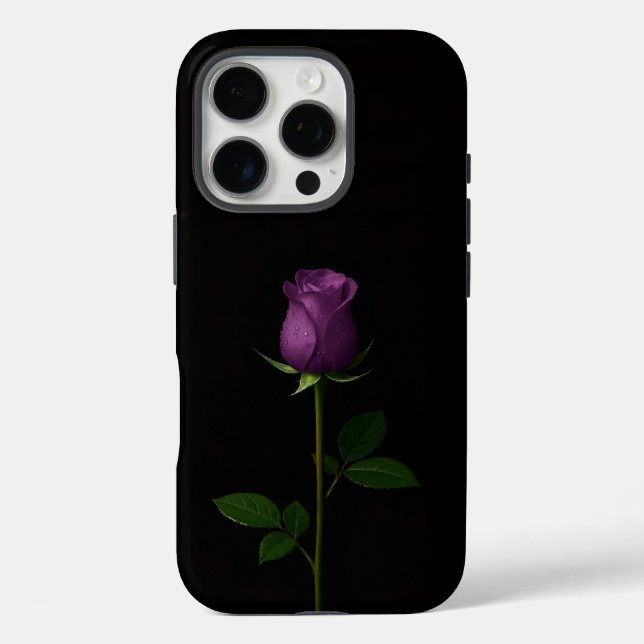 Black 4 Luxe iPhone 16 Pro, Royal Violet Rose Case-Mate iPhone Case (Back)