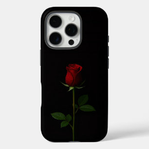 Black 4 Luxe iPhone 16 Pro, Velvet Red Rose Pro Case