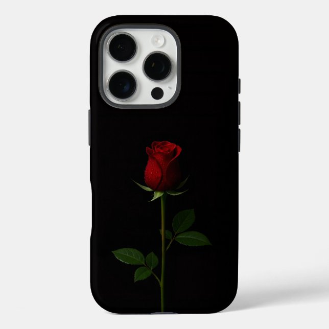 Black 4 Luxe iPhone 16 Pro, Velvet Red Rose Case-Mate iPhone Case (Back)