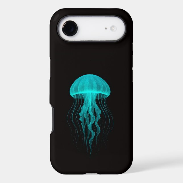 Black 4 Luxe iPhone 17 Air, Aqua Glow Fish Case-Mate iPhone Case (Back)