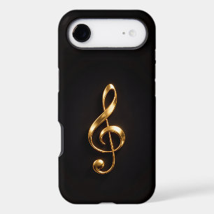 Black 4 Luxe iPhone 17 Air, Golden Treble Clef Air Case