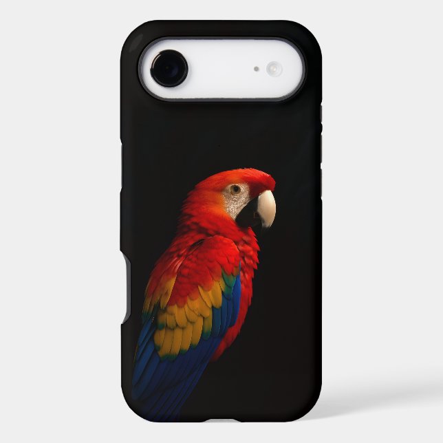 Black 4 Luxe iPhone 17 Air, Scarlet Parrot Case-Mate iPhone Case (Back)