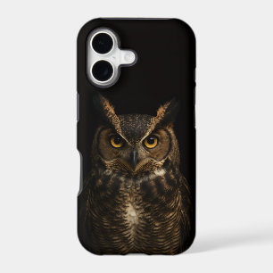 Black 4 Luxe iPhone 17 Mate, Golden Eye Owl Case