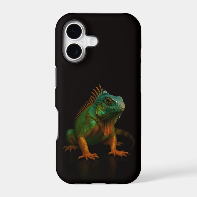 Black 4 Luxe iPhone 17 Mate Green Iguana Case-Mate iPhone Case (Back)