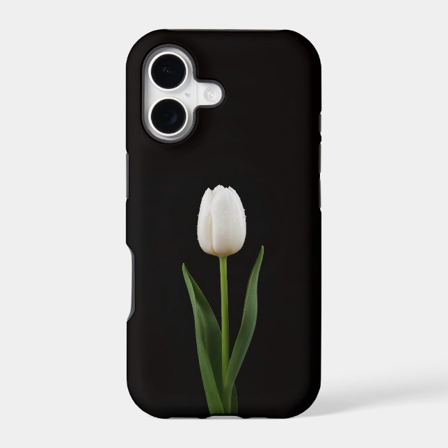 Black 4 Luxe iPhone 17 Mate, Pearl White Tulip Case-Mate iPhone Case (Back)