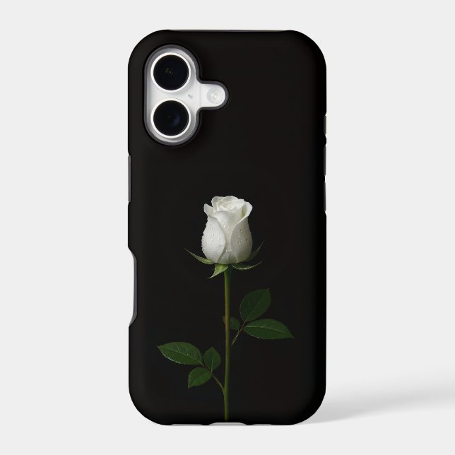 Black 4 Luxe iPhone 17 Mate, Pure White Rose Case-Mate iPhone Case (Back)