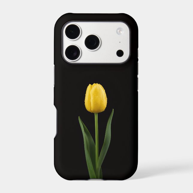 Black 4 Luxe iPhone 17 Pro, Golden Yellow Tulip Case-Mate iPhone Case (Back)