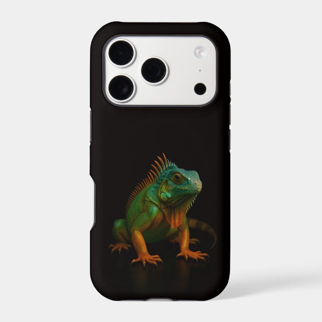 Black 4 Luxe iPhone 17 Pro, Green Iguana Case-Mate iPhone Case (Back)