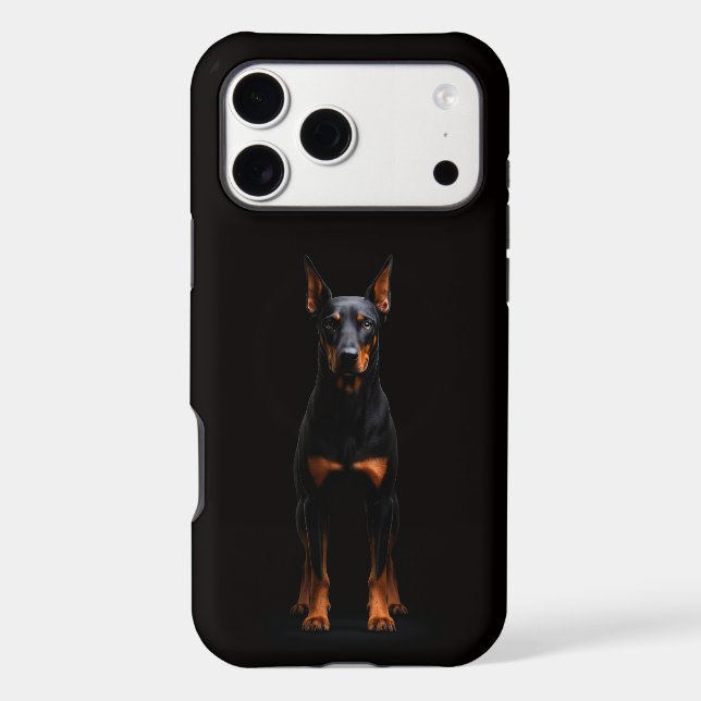 Black 4 Luxe iPhone 17 Pro Max, Guardian Doberman  Case-Mate iPhone Case (Back)