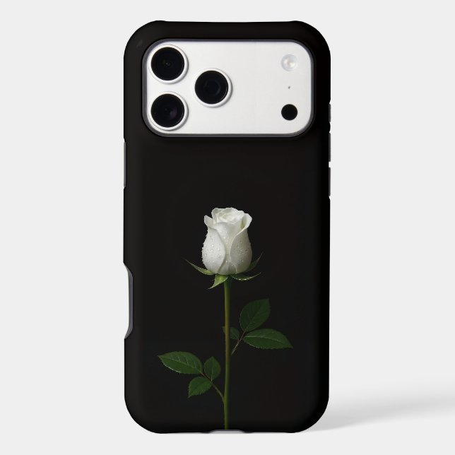 Black 4 Luxe iPhone 17 Pro Max, Pure White Rose Case-Mate iPhone Case (Back)
