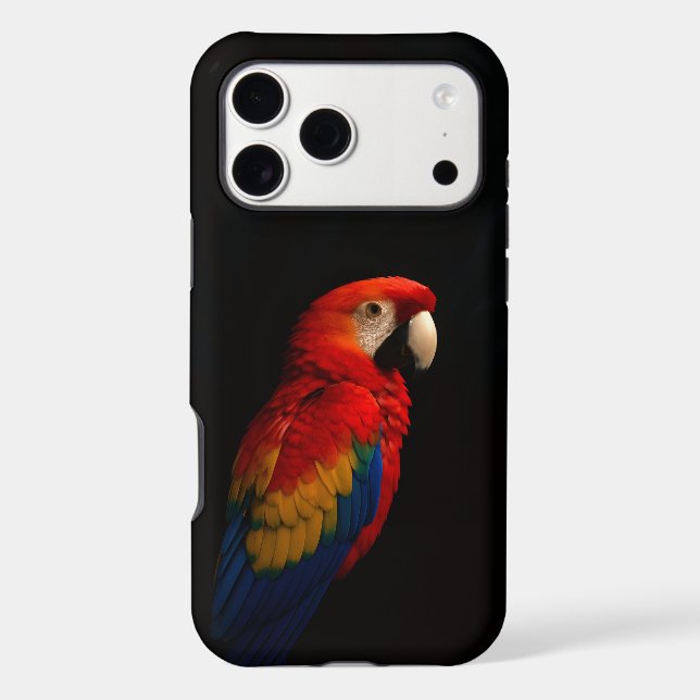 Black 4 Luxe iPhone 17 Pro Max Scarlet Parrot Case-Mate iPhone Case (Back)