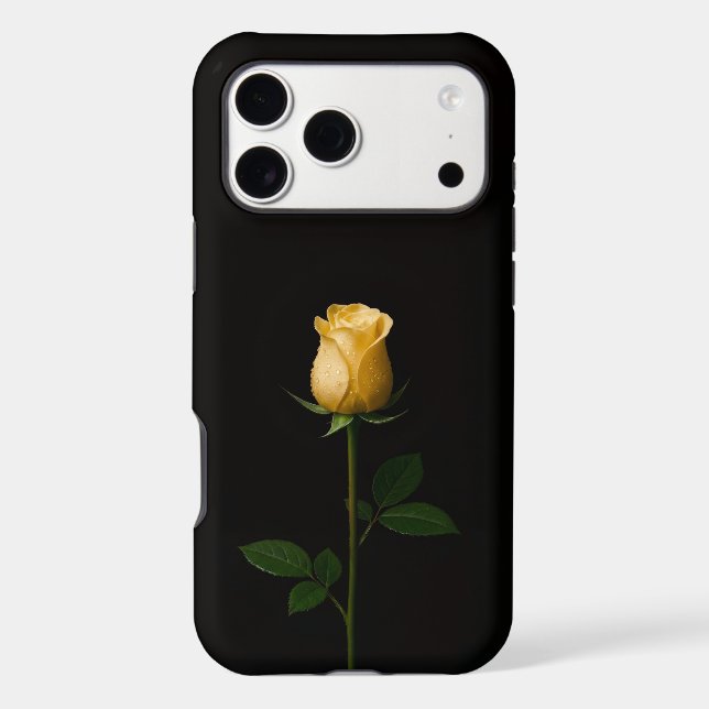 Black 4 Luxe iPhone 17 Pro Max, Sunlit Yellow Rose Case-Mate iPhone Case (Back)
