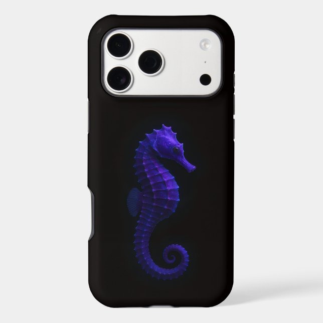 Black 4 Luxe iPhone 17 Pro Max Violet Seahorse Case-Mate iPhone Case (Back)