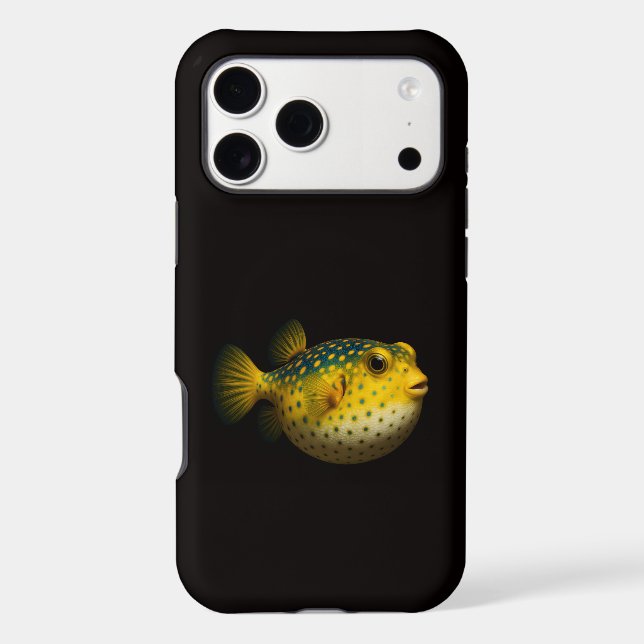 Black 4 Luxe iPhone 17 Pro Max Yellow Pufferfisch Case-Mate iPhone Case (Back)