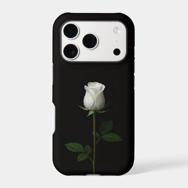 Black 4 Luxe iPhone 17 Pro, Pure White Rose Case-Mate iPhone Case (Back)