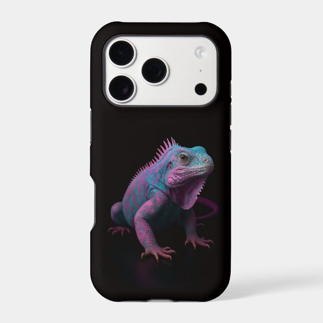 Black 4 Luxe iPhone 17 Pro, Tropical Iguana Case-Mate iPhone Case (Back)