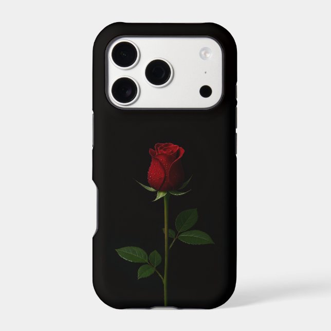 Black 4 Luxe iPhone 17 Pro, Velvet Red Rose Case-Mate iPhone Case (Back)