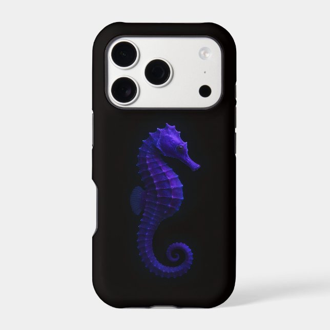 Black 4 Luxe iPhone 17 Pro, Violet Blue Seahorse Case-Mate iPhone Case (Back)