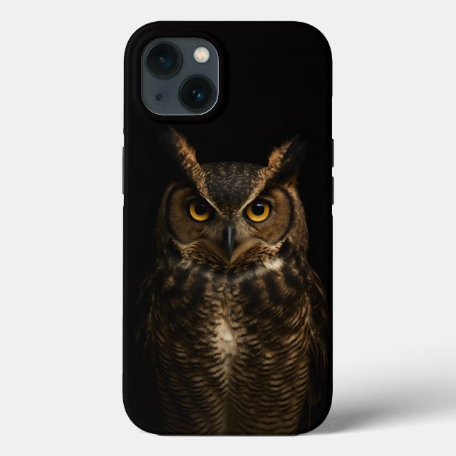 Black 4 Luxe iPhone Case, Golden-Eyed Owl Case-Mate iPhone Case (Back)