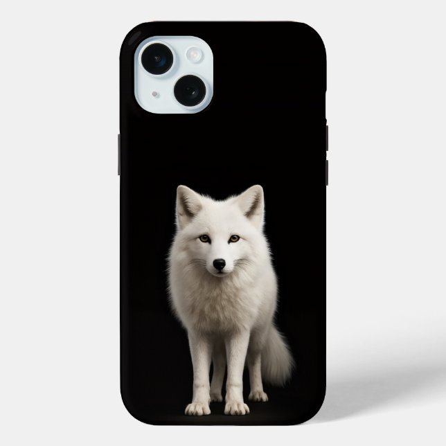 Black 4 Luxe, Ivory Arctic Fox iPhone 15 Plus Case-Mate iPhone Case (Back)