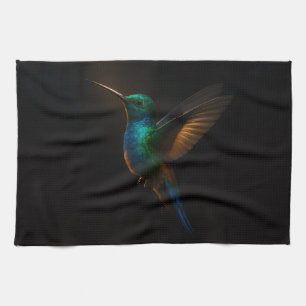 Black 4 Luxe Kitchen towel Hummingbird Flying