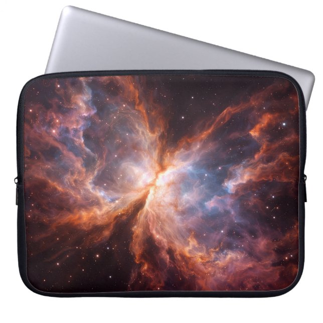 Black 4 Luxe Laptop Sleeve, Butterfly Nebula Sleeve (Front)