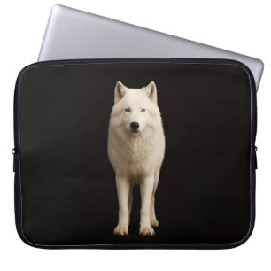 Black 4 Luxe Laptop Sleeve, Ivory Arctic Wolf Laptop Sleeve
