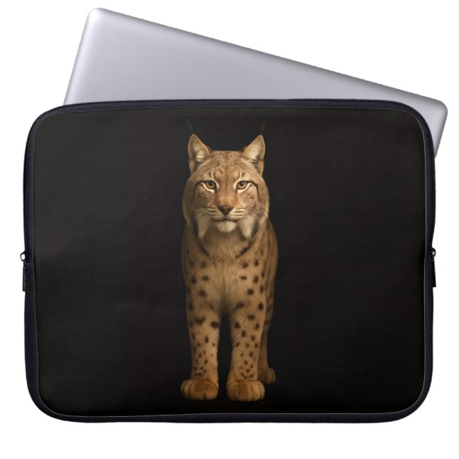 Black 4 Luxe Laptop Sleeve, Silent Lynx Laptop Sleeve (Front)