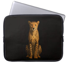 Black 4 Luxe Laptop Sleeve, Sleek Cheetah