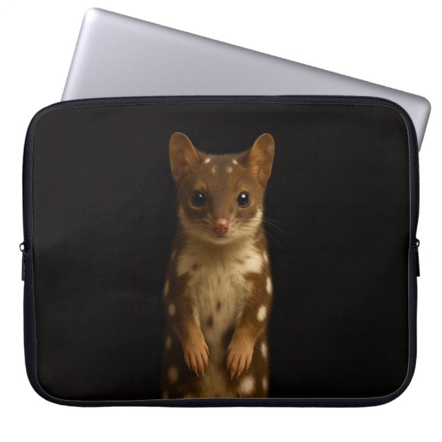 Black 4 Luxe Laptop Sleeve, Sweet Quoll Laptop Sleeve (Front)