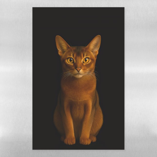 Black 4 Luxe Magnetic Sheet, Abyssinian Beauty Cat Magnetic Dry Erase Sheet (Vertical)