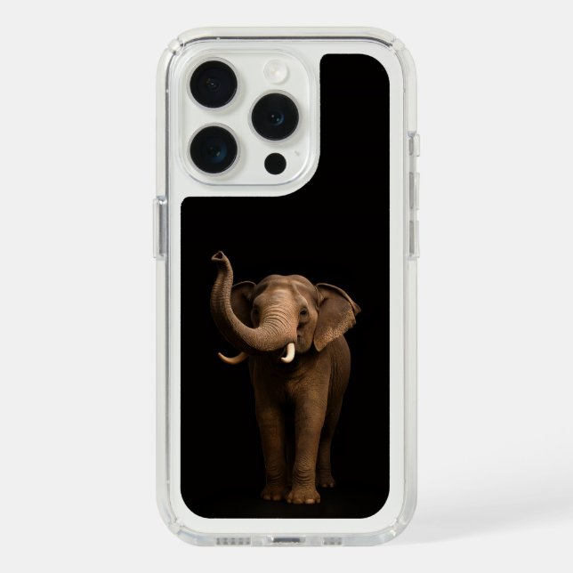 Black 4 Luxe, Mighty Elephant iPhone 15 Speck iPhone Case (Front (White Titanium))
