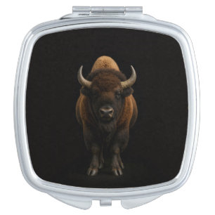 Black 4 Luxe mirror, American Bison Compact Mirror