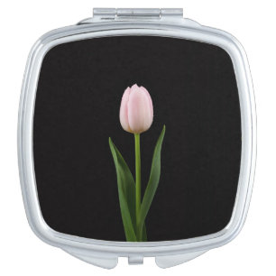 Black 4 Luxe mirror, Blush Pink Tulip Compact Mirror
