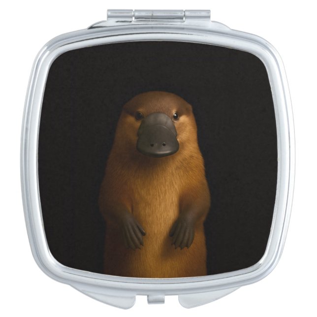 Black 4 Luxe mirror, Elegant Platypus Compact Mirror (Front)