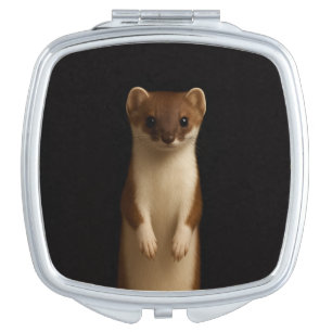 Black 4 Luxe mirror, Elegant Weasel Compact Mirror