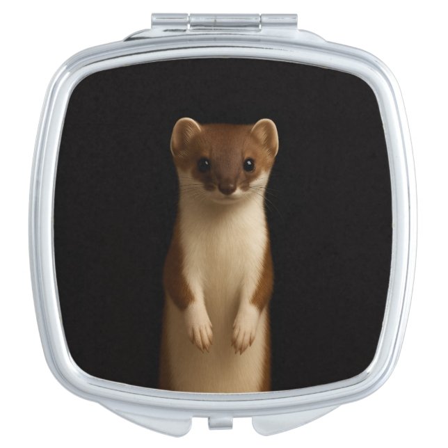 Black 4 Luxe mirror, Elegant Weasel Compact Mirror (Front)