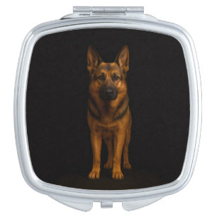 Black 4 Luxe mirror, German Shepherd Compact Mirror